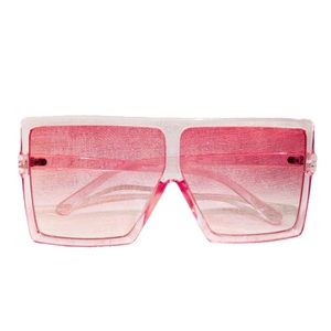 Pink Fashion brand Designer sun glasses Big Square Oversized Shades Sunglasses